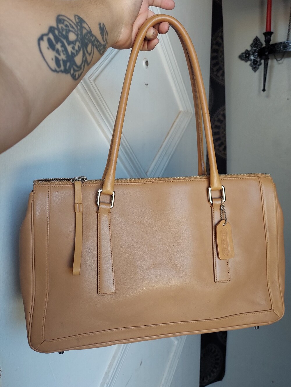 Vintage Coach Camel Large Legacy Tote 9420💛🧡